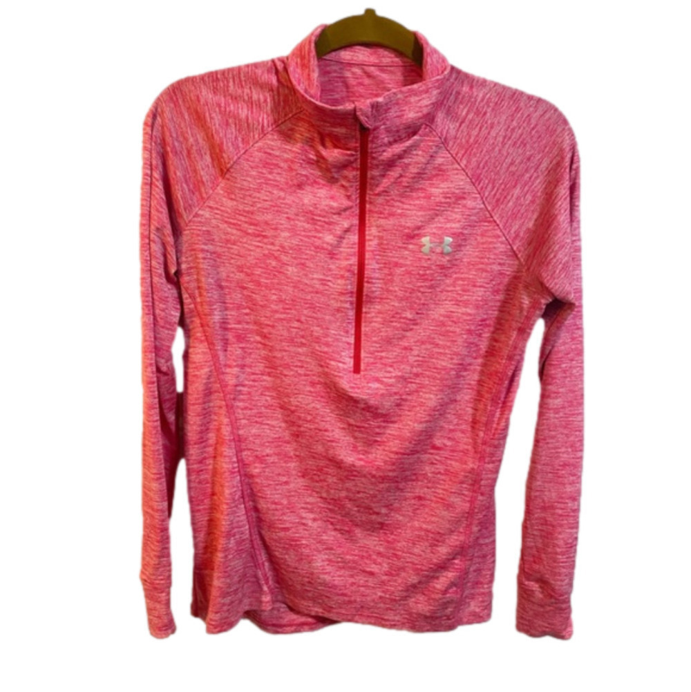 Under Armor Pink half Zip long sleeve pull over